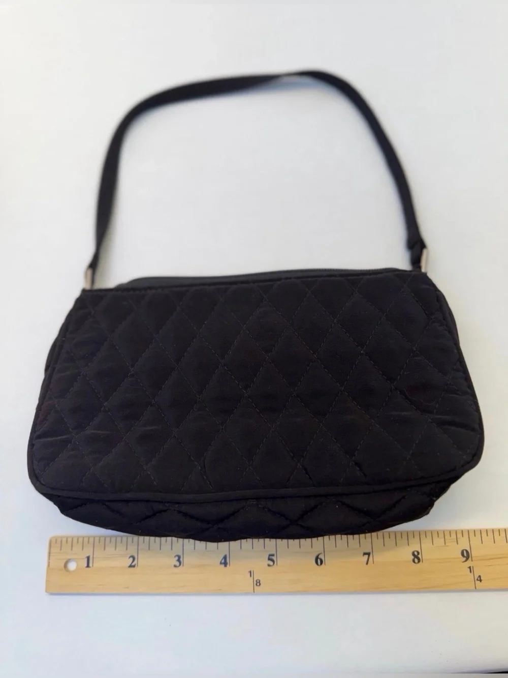 Vera Bradley Black Quilted Floral Applique Wristlet